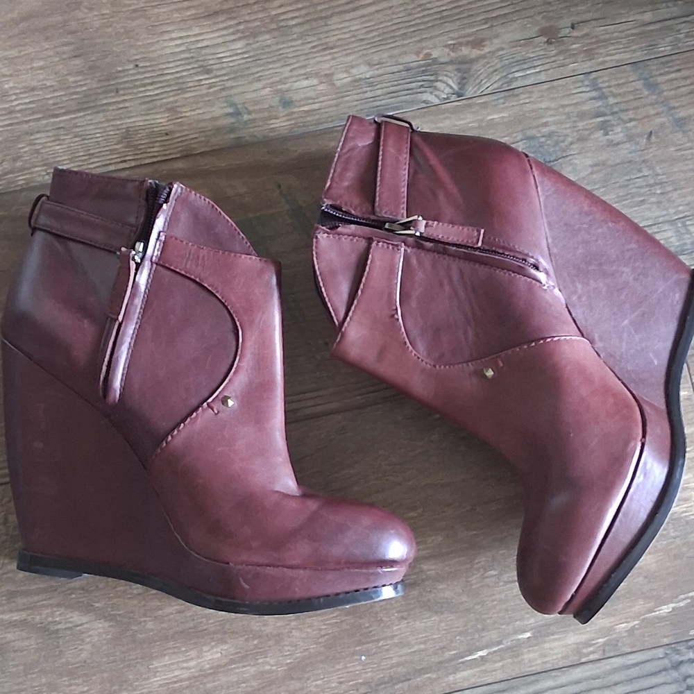 Sam Edelman Wine Wedge Ankle Boots